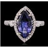Image 1 : 14KT White Gold 3.02ct Tanzanite and Diamond Ring