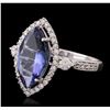 Image 2 : 14KT White Gold 3.02ct Tanzanite and Diamond Ring
