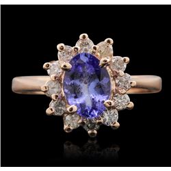 14KT Rose Gold 1.06ct Tanzanite and Diamond Ring