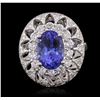 Image 1 : 14KT White Gold 3.03ct Tanzanite and Diamond Ring