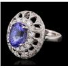 Image 2 : 14KT White Gold 3.03ct Tanzanite and Diamond Ring