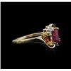 Image 2 : 10KT Yellow Gold 0.50ct Ruby and Diamond Ring