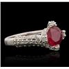 Image 3 : 14KT White Gold 1.63ct Ruby and Diamond Ring