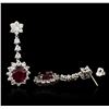 Image 2 : 14KT White Gold 5.56ctw Ruby and Diamond Earrings