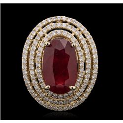 14KT Yellow Gold 8.09ct Ruby and Diamond Ring