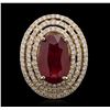 Image 1 : 14KT Yellow Gold 8.09ct Ruby and Diamond Ring