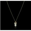 Image 1 : 14KT Yellow Gold 2.31ct Opal and Diamond Pendant With Chain