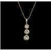 Image 1 : 14KT Yellow Gold 1.50ctw Diamond Pendant With Chain