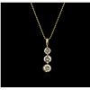 Image 2 : 14KT Yellow Gold 1.50ctw Diamond Pendant With Chain