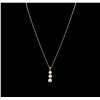 Image 3 : 14KT Yellow Gold 1.50ctw Diamond Pendant With Chain