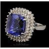 Image 2 : 14KT White Gold 16.51ct GIA Cert Tanzanite and Diamond Ring