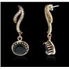 Image 2 : SILVER 18.24ctw Blue Crystal and Cubic Zirconia Earrings
