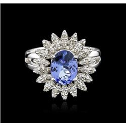 14KT White Gold 2.01ct Tanzanite and Diamond Ring