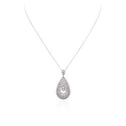 14KT White Gold 1.50ctw Diamond Pendant With Chain