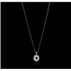 Image 2 : 14KT White Gold 6.73ct Aquamarine and Diamond Pendant With Chain