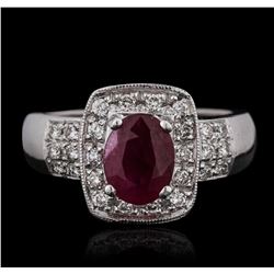 14KT White Gold 1.62ct Ruby and Diamond Ring