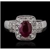 Image 1 : 14KT White Gold 1.62ct Ruby and Diamond Ring