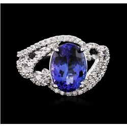 14KT White Gold 3.23ct Tanzanite and Diamond Ring