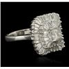 Image 2 : 14KT White Gold 2.83ctw Diamond Ballerina Ring
