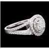 Image 2 : 14KT White Gold 1.12ctw Diamond Ring