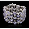 Image 1 : 14KT White Gold 48.00ctw Tanzanite and Diamond Bracelet