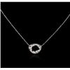 Image 1 : 14KT White Gold 0.20ctw Diamond Pendant With Chain