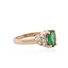 Image 2 : 14KT Rose Gold 1.21ct Emerald and Diamond Ring