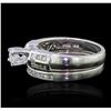 Image 3 : Platinum 0.94ctw Diamond Ring Wedding Set