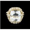 Image 1 : 14KT Yellow Gold 8.35ct Aquamarine and Diamond Ring
