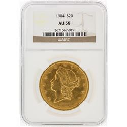 1904 NGC AU58 $20 Liberty Head Double Eagle Gold Coin