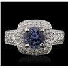 Image 1 : 14KT White Gold 1.53ct Tanzanite and Diamond Ring
