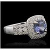 Image 2 : 14KT White Gold 1.53ct Tanzanite and Diamond Ring