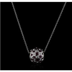 14KT White Gold 3.50ctw Ruby Pendant With Chain