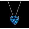 Image 2 : 14KT White Gold 3.00ct Topaz Heart Necklace