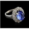 Image 2 : 14KT White Gold 9.03ct Tanzanite and Diamond Ring