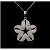 Image 1 : 18KT White Gold 0.59ctw Diamond Pendant With Chain