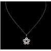 Image 2 : 18KT White Gold 0.59ctw Diamond Pendant With Chain