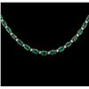 Image 2 : 14KT White Gold 23.00ctw Emerald and Diamond Necklace