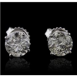 14KT White Gold 2.05ctw Diamond Earrings