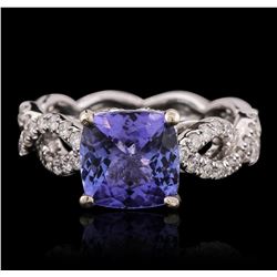 18KT White Gold 2.98ct Tanzanite and Diamond Ring