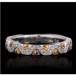 18KT White Gold Citrine and Diamond Ring