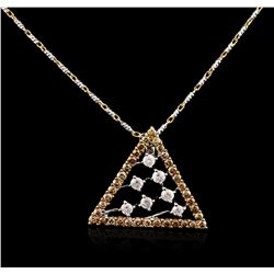 14KT Two-Tone Gold 0.67ctw Diamond Pendant With Chain