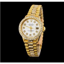 Rolex 18KT Yellow Gold 1.50ctw Diamond DateJust Ladies Watch