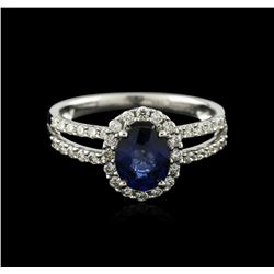 18KT White Gold 1.42ct Sapphire and Diamond Ring