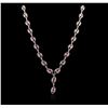 Image 2 : 14KT White Gold 15.40ctw Pink Sapphire and Diamond Necklace