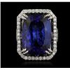 Image 1 : 14KT White Gold 26.05ct GIA Cert Tanzanite and Diamond Ring
