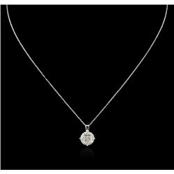 14KT White Gold 0.61ctw Diamond Pendant With Chain