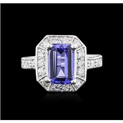 14KT White Gold 2.41ct Tanzanite and Diamond Ring