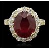 Image 1 : 14KT Yellow Gold 7.21ct Ruby and Diamond Ring