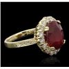 Image 2 : 14KT Yellow Gold 7.21ct Ruby and Diamond Ring